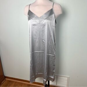 Haven Well Within Washable Silk Slip Dress Silver Gray Size Medium NWT